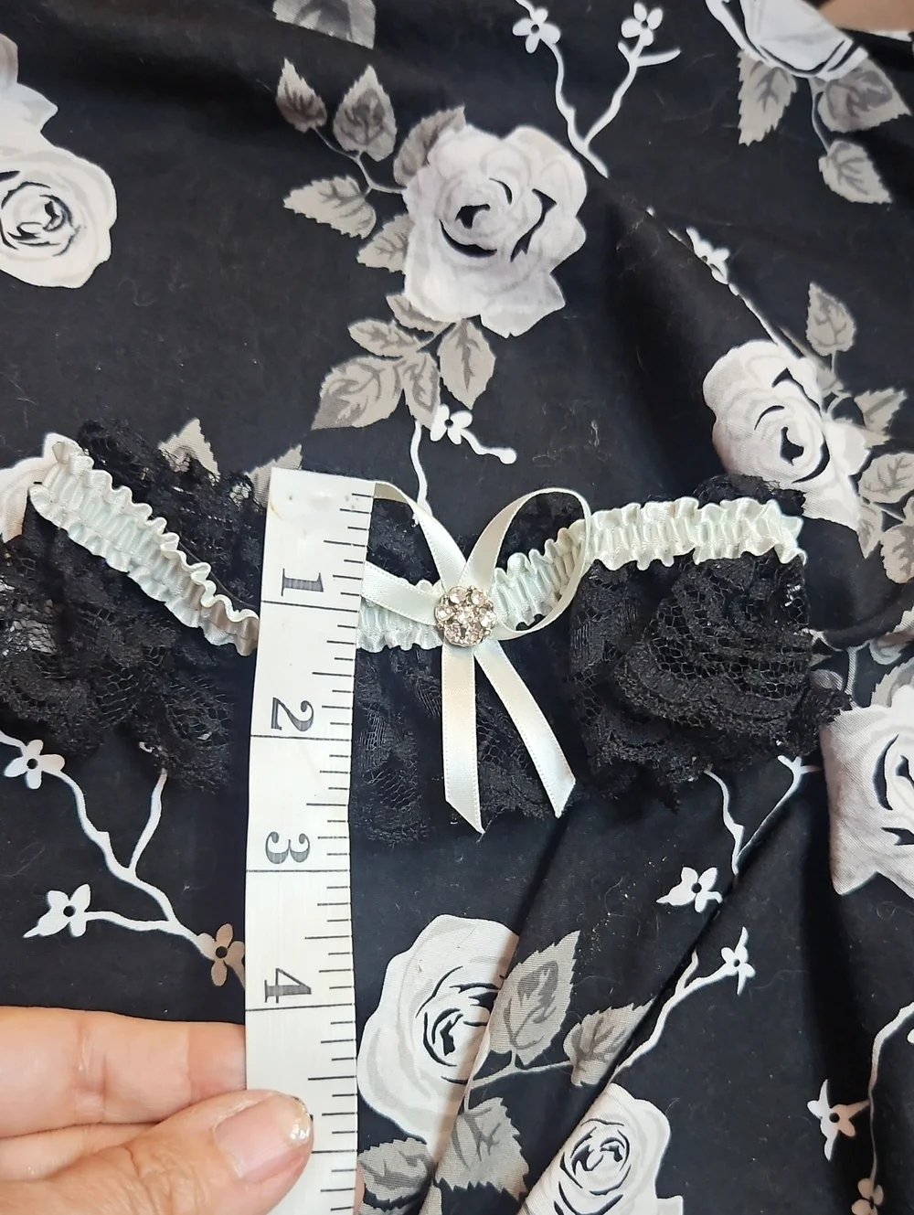 Vintage 90s Lace Trim Satin-Accent Women's Briefs in Black and Pale Mint